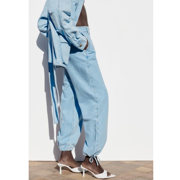 Zara HIGH RISE Z1975 DRAWSTRING JOGGER JEANS - Picture 2 of 9